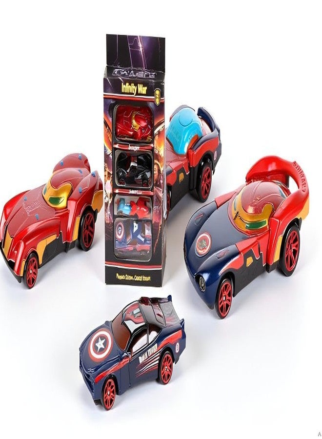 Royals hub Mini Metal Car for Kids, Car Pack of 4 Mini Racers Series Diecast Cars Suitable for Children, Movie Vehicle Racing Cars for Competition and Story Play - Multicolor - Image 2